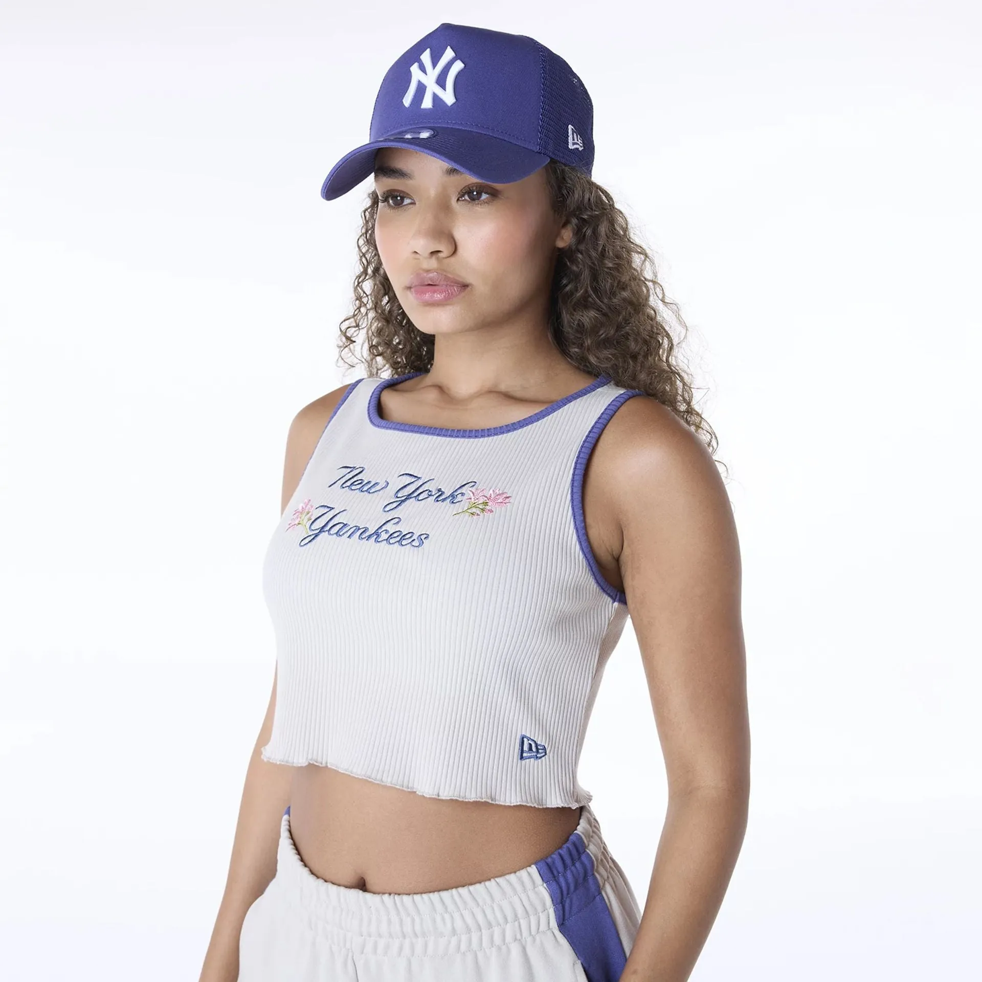 New York Yankees Womens MLB Floral Cream Vest NEW ERA