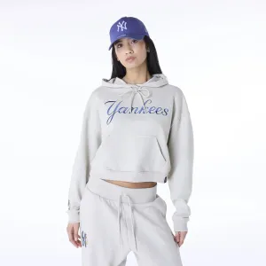 New York Yankees Womens MLB Graphic Cream Pullover Hoodie NEW ERA