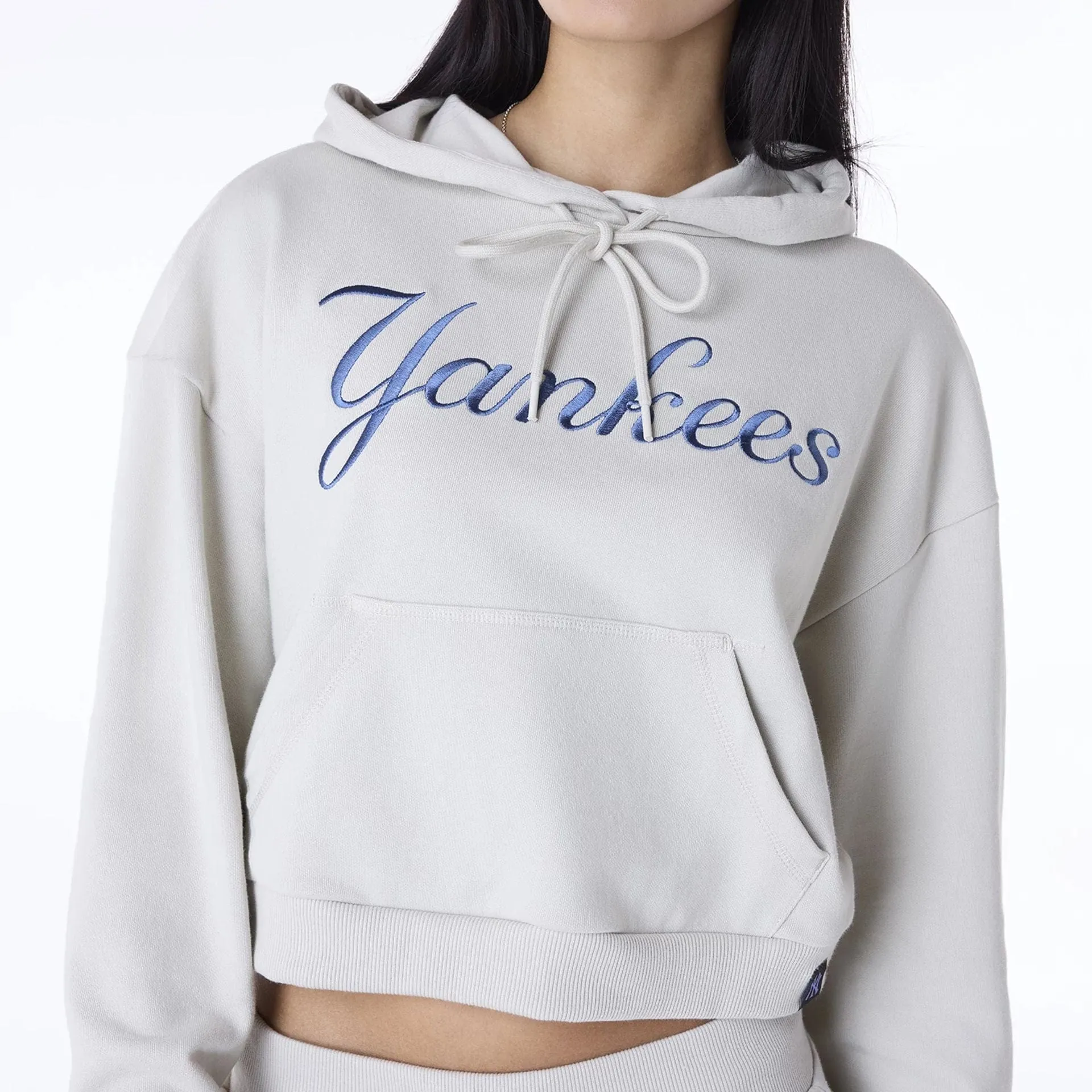 New York Yankees Womens MLB Graphic Cream Pullover Hoodie NEW ERA
