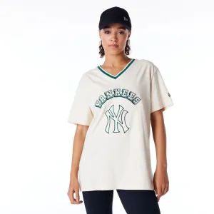 New York Yankees Womens MLB Graphic Stone V Neck T-Shirt NEW ERA