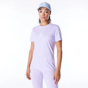 New York Yankees Womens MLB League Essential Pastel Purple T-Shirt NEW ERA