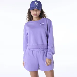 New York Yankees Womens MLB League Essential Purple Crew Neck Sweater NEW ERA