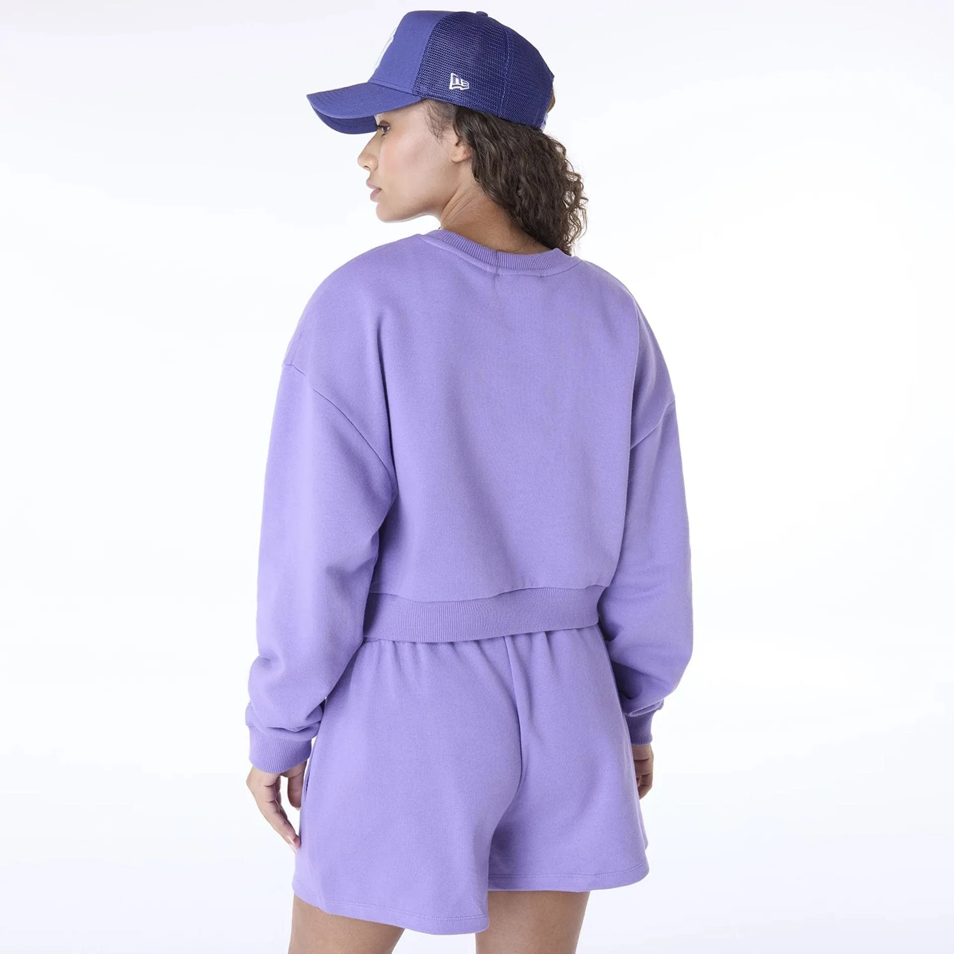 New York Yankees Womens MLB League Essential Purple Crew Neck Sweater NEW ERA