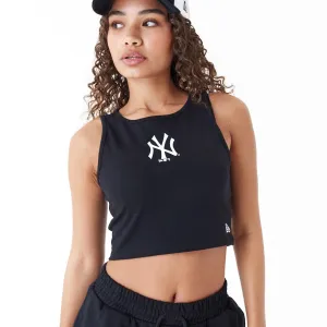 New York Yankees Womens MLB Lifestyle Black Crop Tank Top NEW ERA