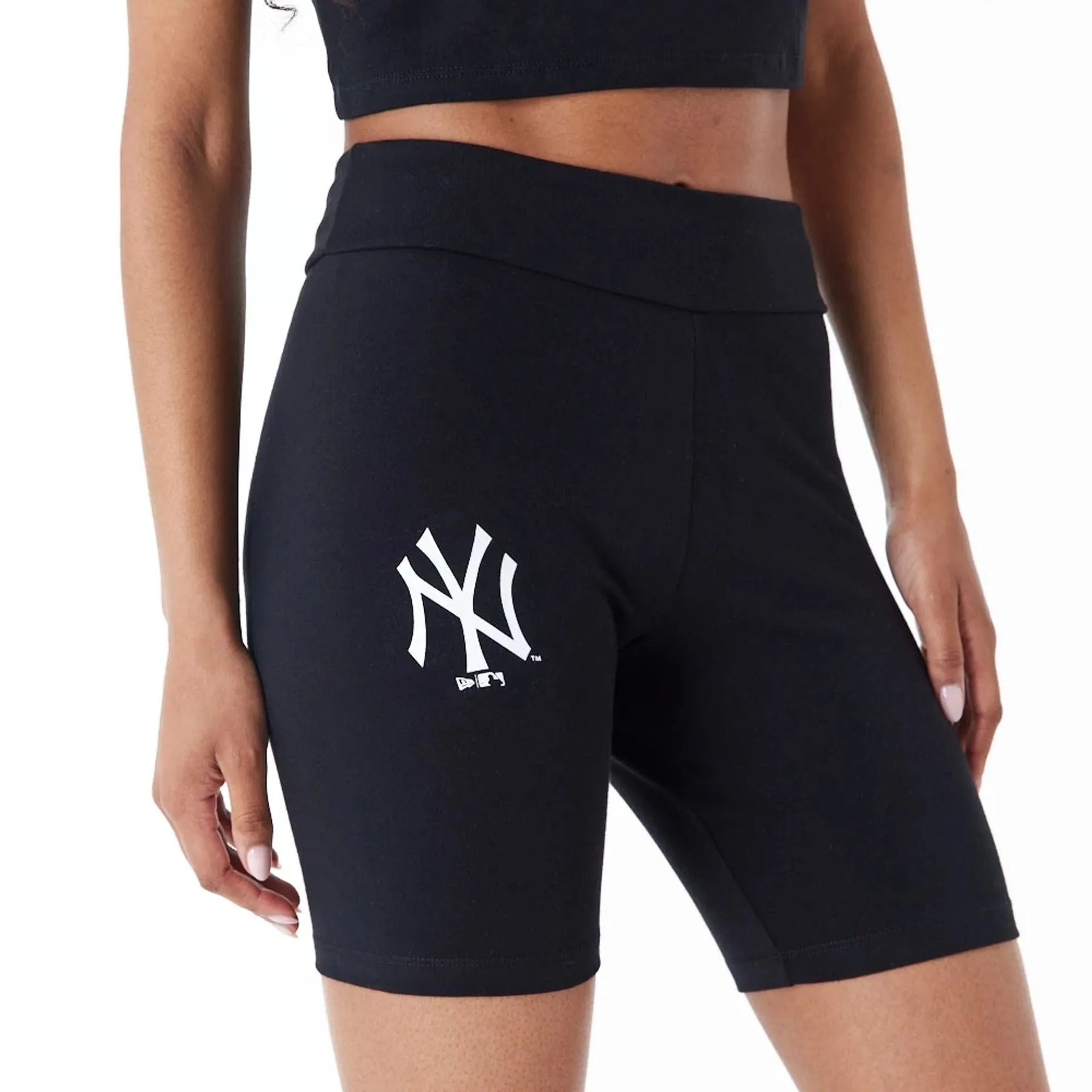 New York Yankees Womens MLB Lifestyle Black Cycling Shorts NEW ERA