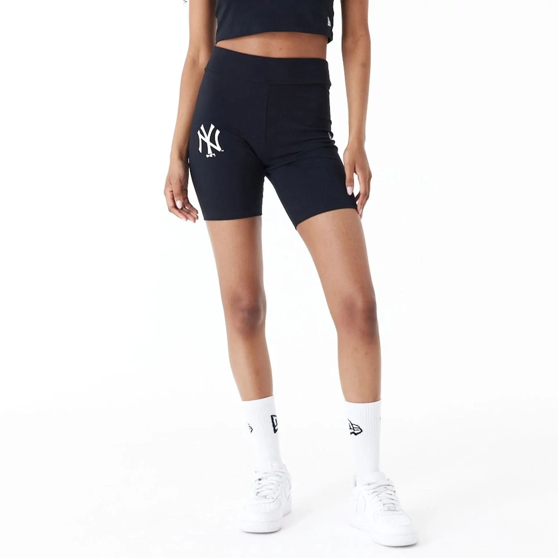 New York Yankees Womens MLB Lifestyle Black Cycling Shorts NEW ERA