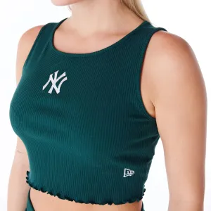 New York Yankees Womens MLB Rib Dark Green Crop Tank Top NEW ERA