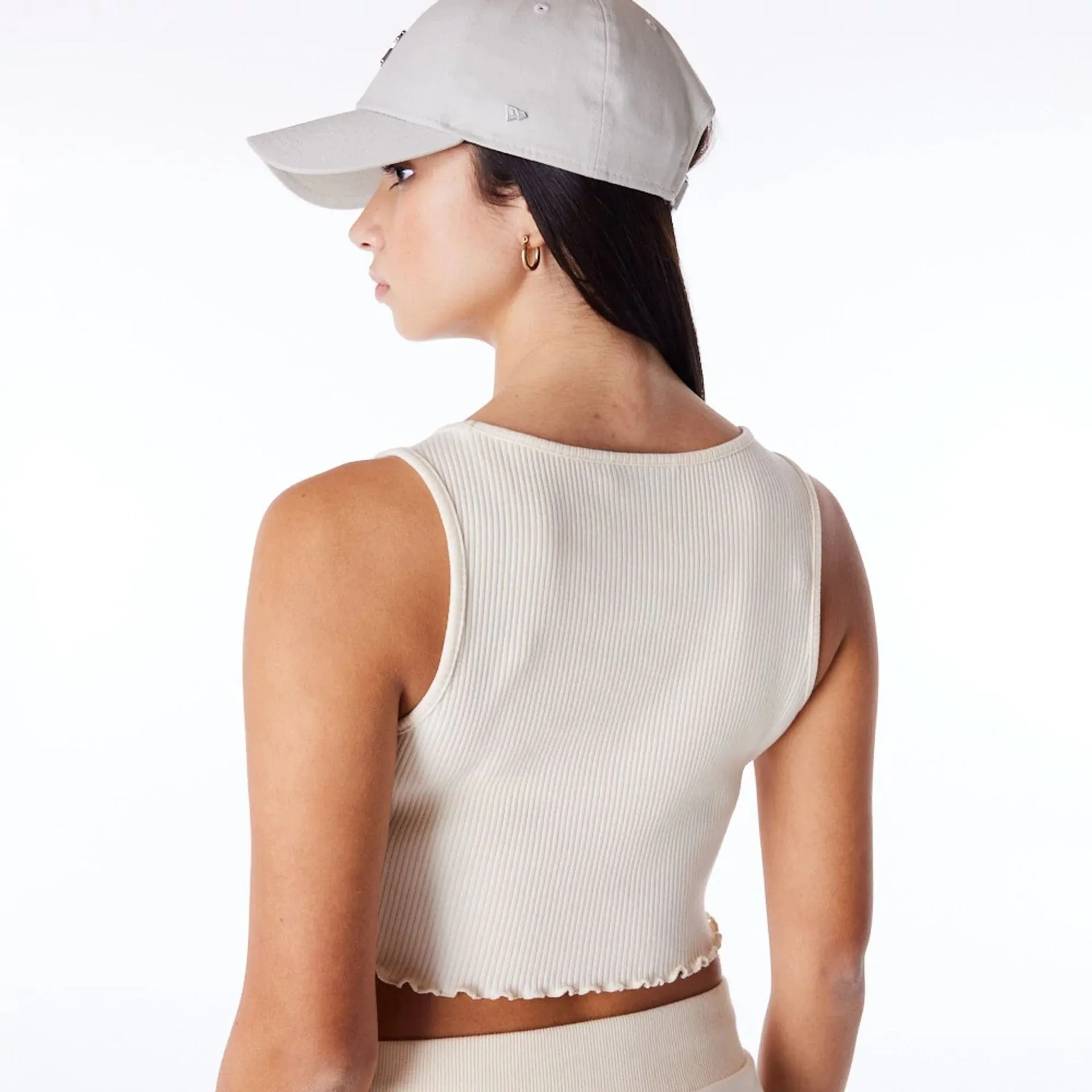 New York Yankees Womens MLB Rib Stone Crop Tank Top NEW ERA