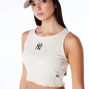 New York Yankees Womens MLB Rib Stone Crop Tank Top NEW ERA