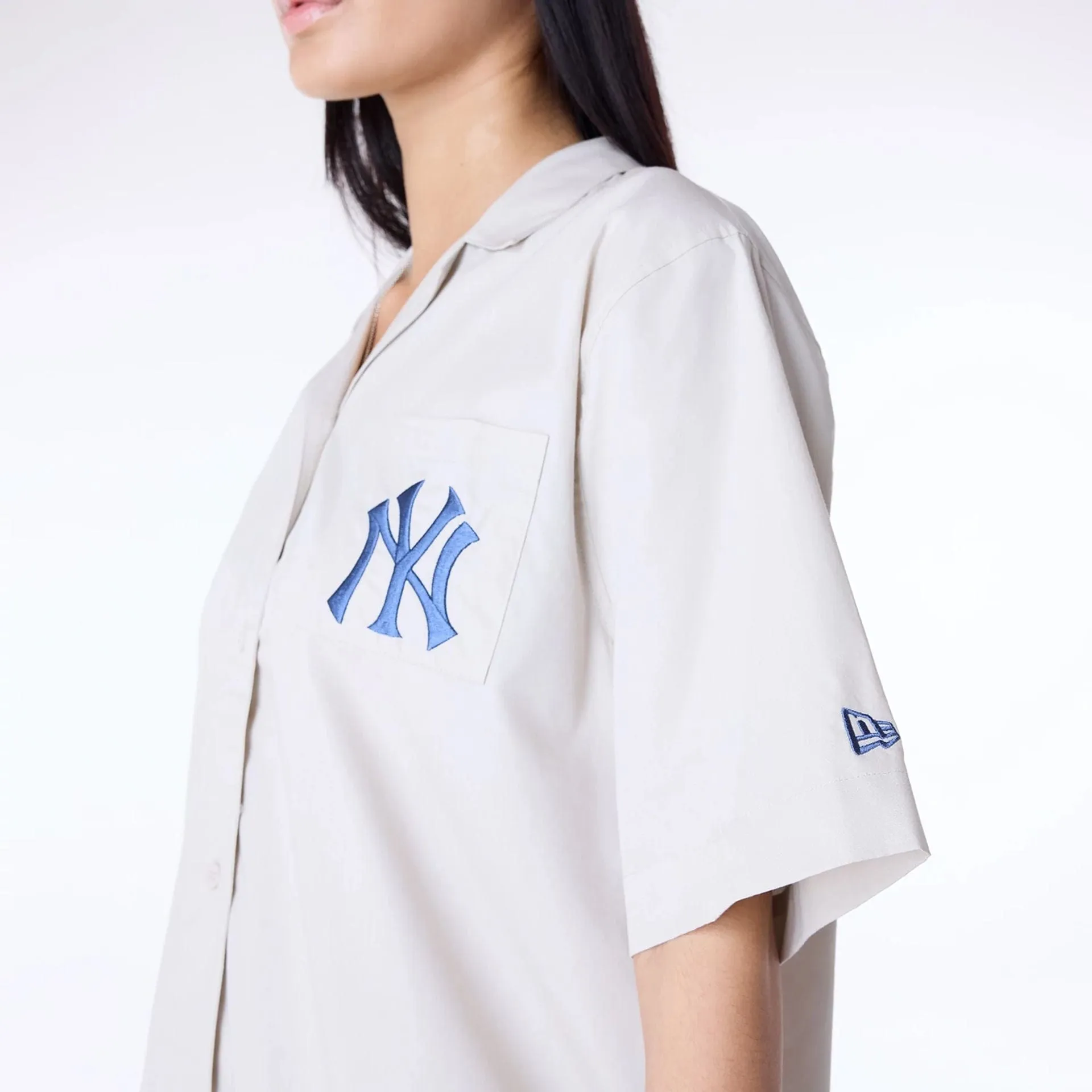 New York Yankees Womens MLB Script Revere Cream T-Shirt NEW ERA