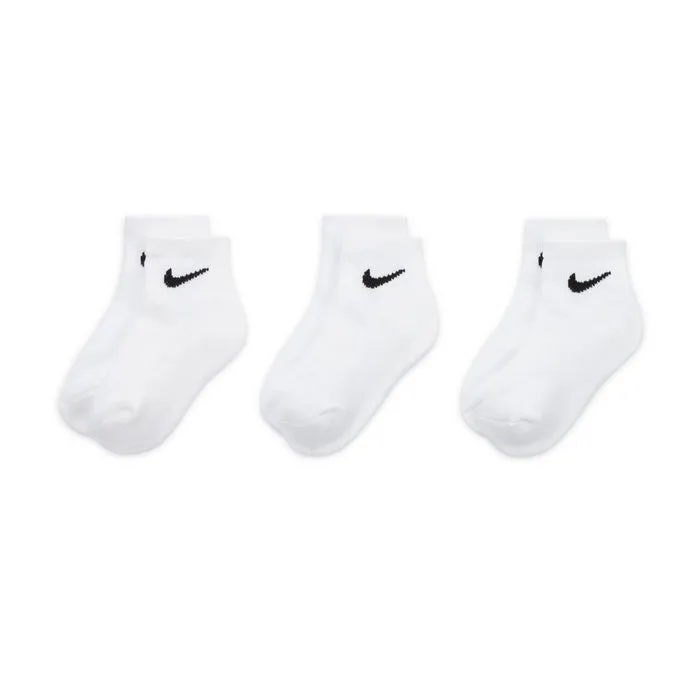 NIKE KID'S CUSHIONS ANKLE 3 PACKS WHITE SOCKS