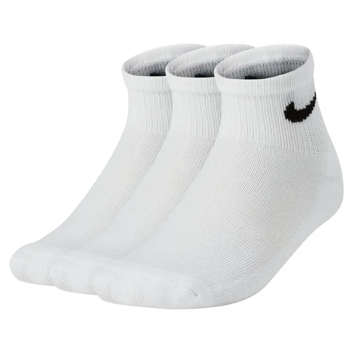 NIKE KID'S CUSHIONS ANKLE 3 PACKS WHITE SOCKS