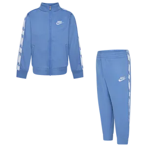 NIKE KID'S LOGO TAPING FULL ZIP BLUE TRACKSUIT SET