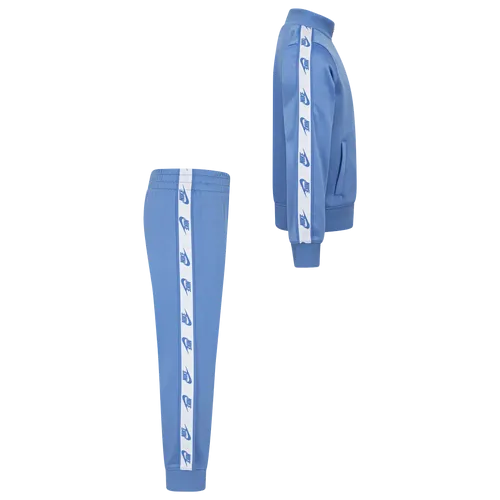 NIKE KID'S LOGO TAPING FULL ZIP BLUE TRACKSUIT SET