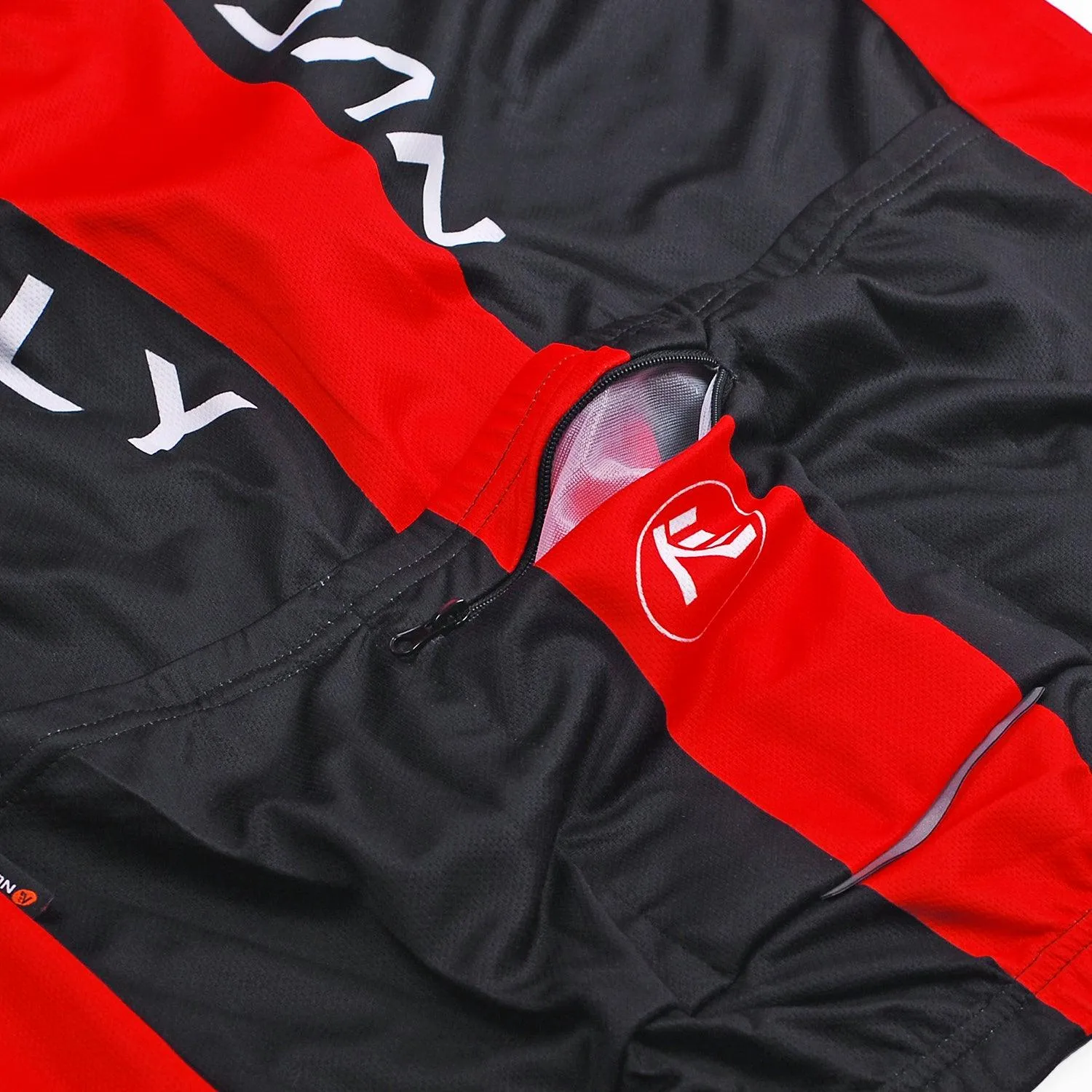 Nuckily CJ133 Mens Cycling Jersey (Red/Black)