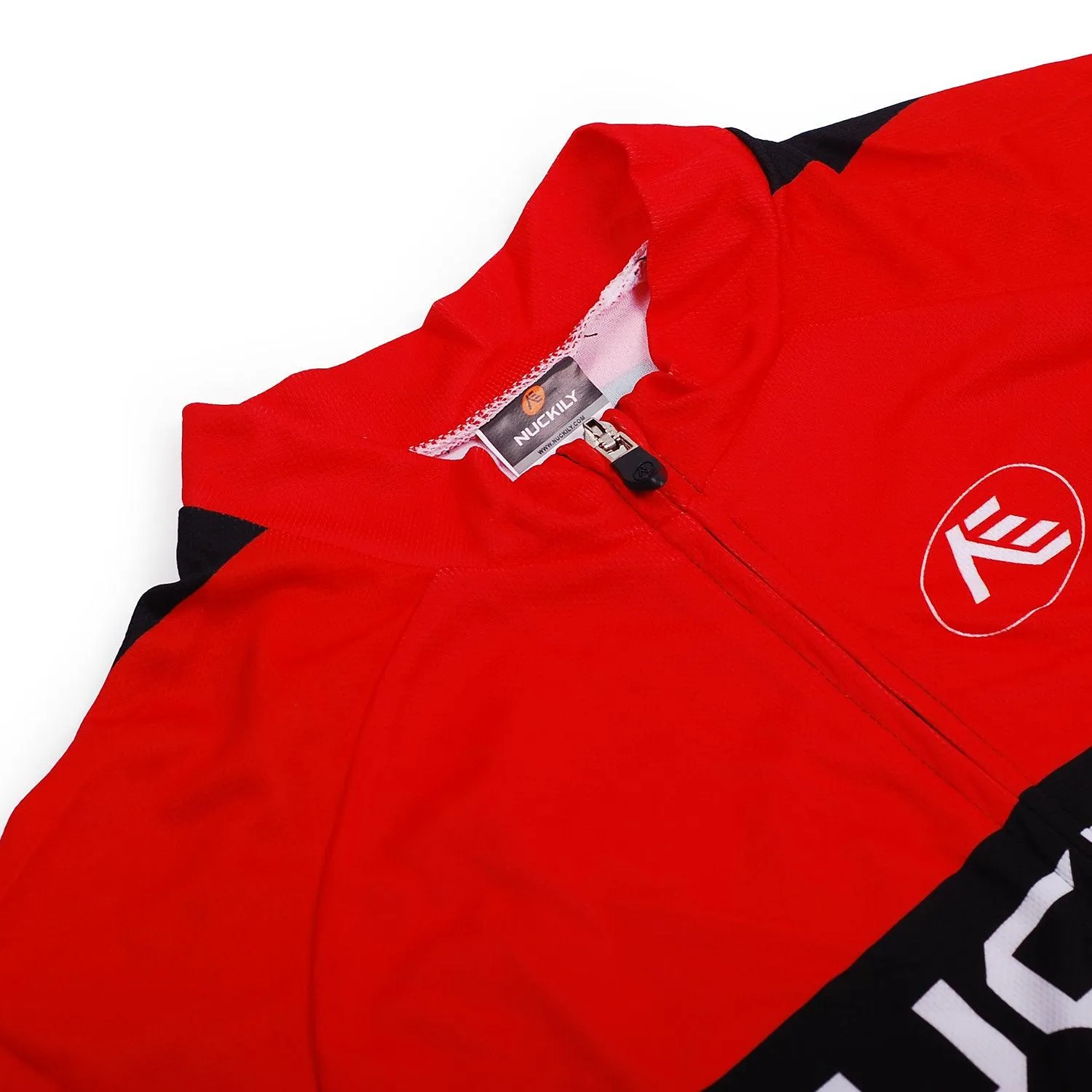 Nuckily CJ133 Mens Cycling Jersey (Red/Black)