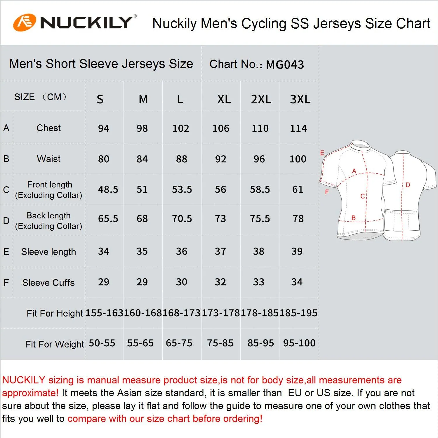 Nuckily MG043 Mens Cycling Jersey (Blue)