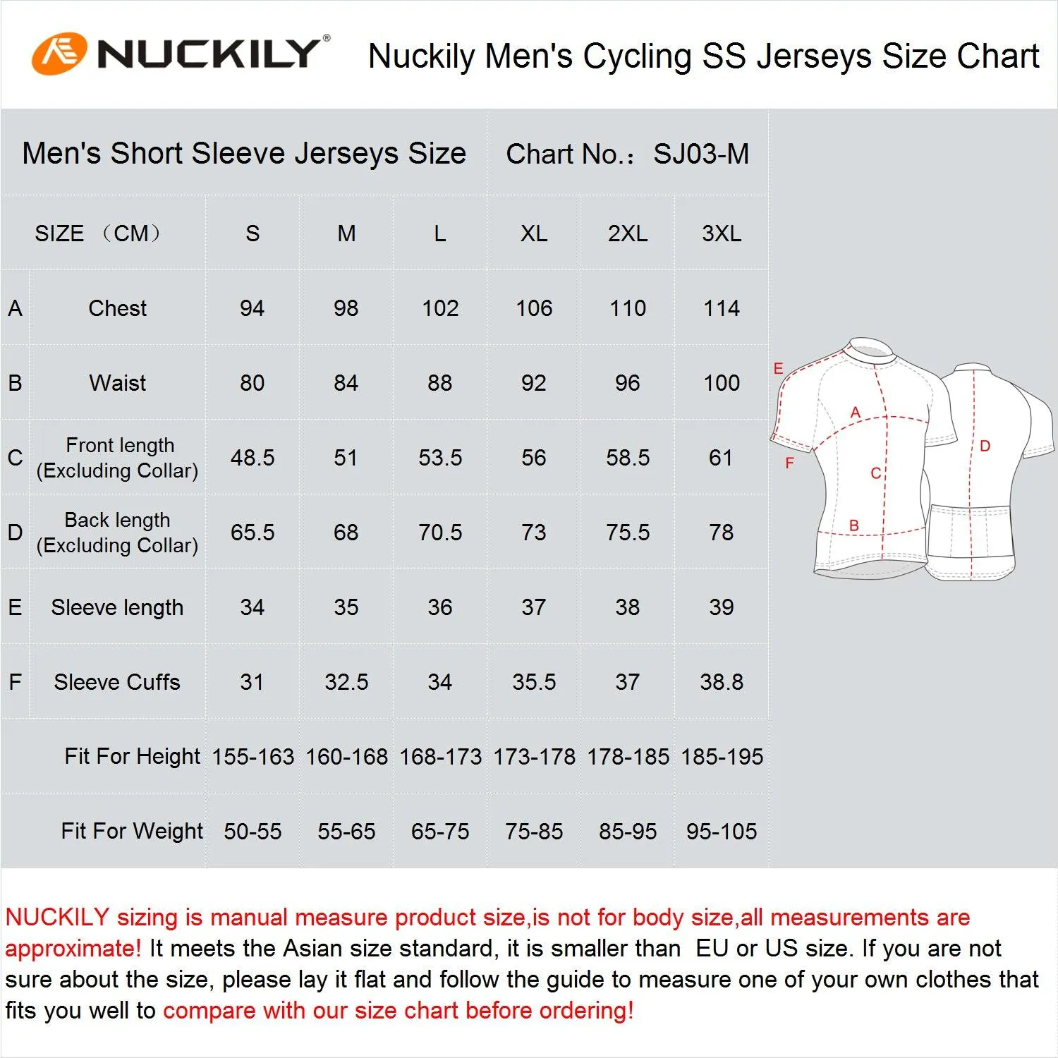 Nuckily NJ502 Mens Cycling Jersey (Red)