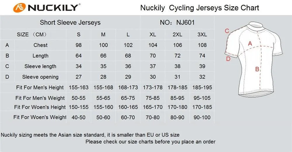 Nuckily NJ601 Mens Cycling Jersey (Red)
