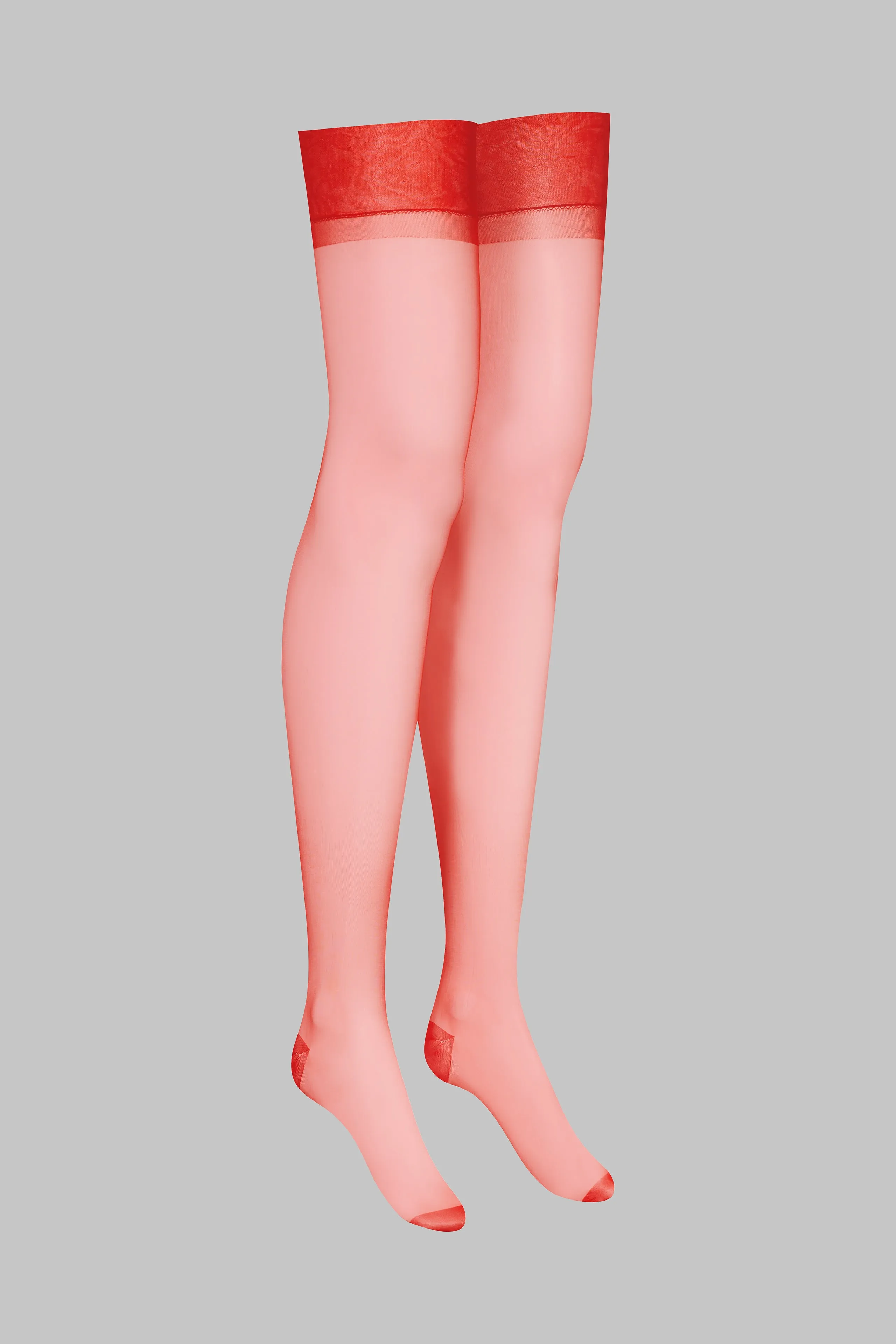 Nylon stockings - 15D - Red - Les Coquetteries Maison Close