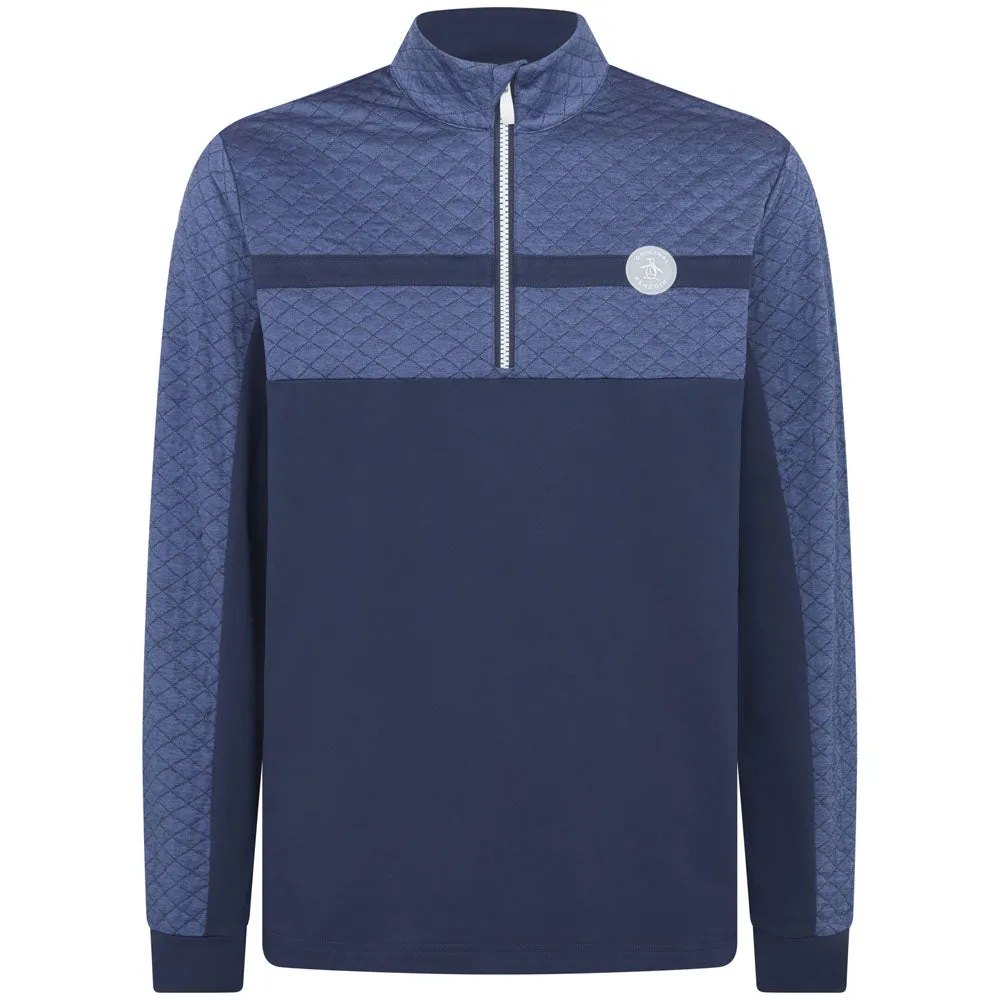 Original Penguin 1/4 Zip Heritage Block Pullover - Black Iris