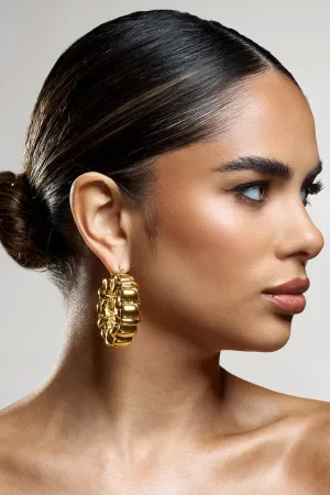 Orli | Gold Chunky Chain Hoop Earrings Club L London