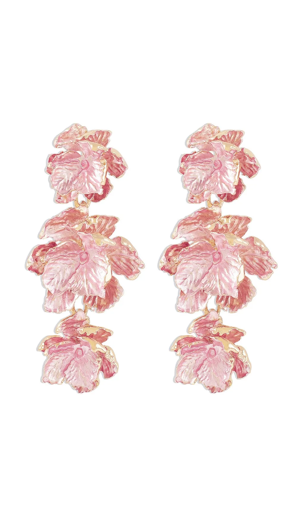 PINK 3D FLOWER EARRINGS Gloria Lanvin