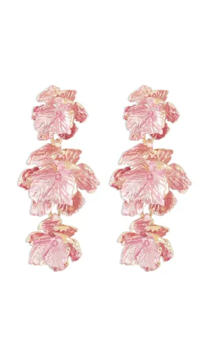 PINK 3D FLOWER EARRINGS Gloria Lanvin