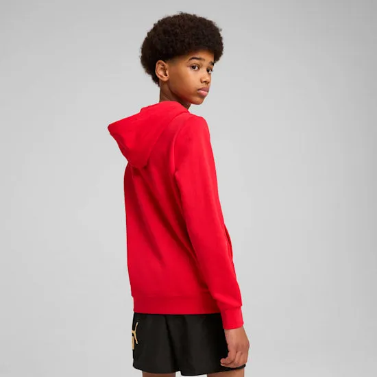 PUMA KID'S ESSENTIALS FLEECE RED HOODIE