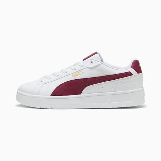 PUMA MEN'S COURT CLASSICO WHITE/RED SNEAKER SHOES