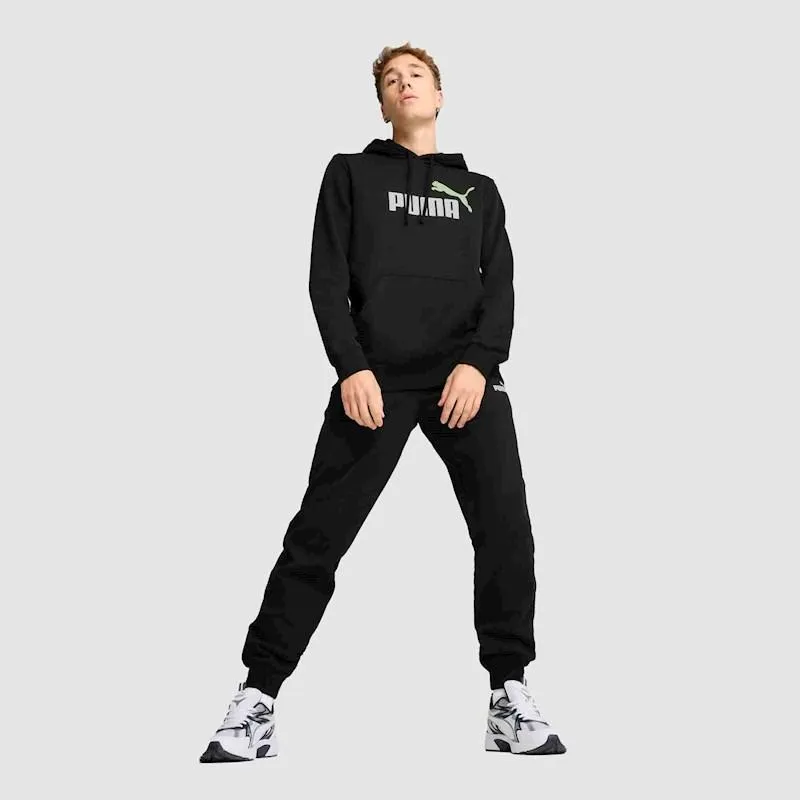 PUMA MEN'S ESSENTIALS BIG LOGO FLEECE BLACK HOODIE