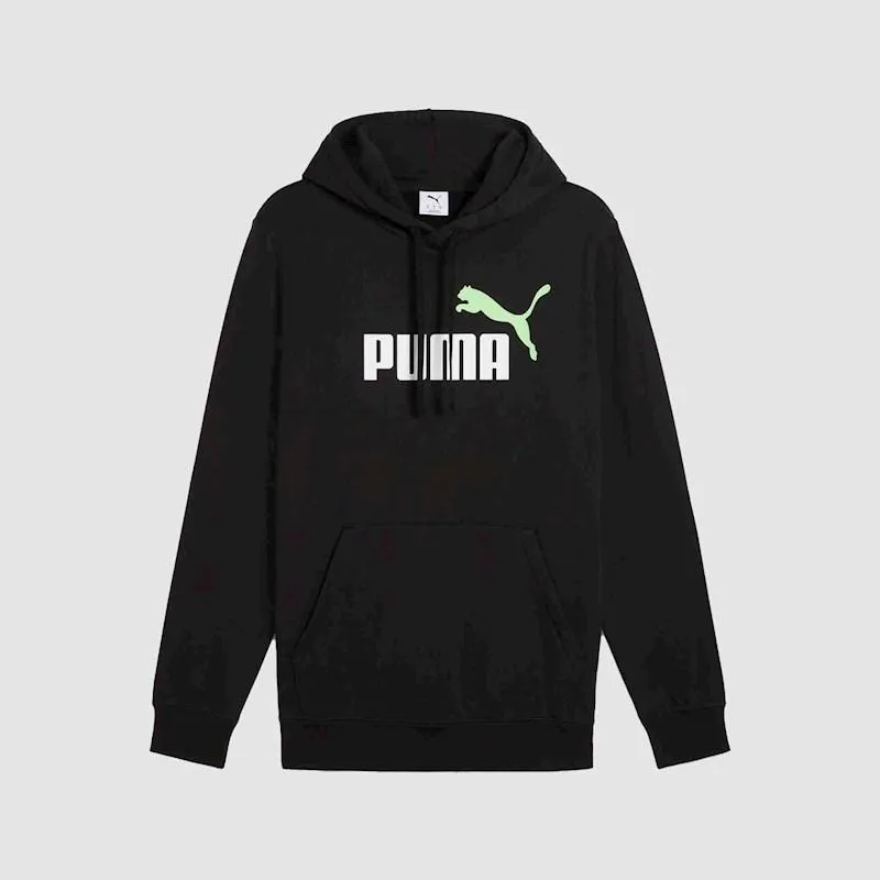 PUMA MEN'S ESSENTIALS BIG LOGO FLEECE BLACK HOODIE
