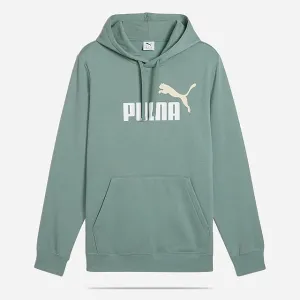 PUMA MEN'S ESSENTIALS LOGO FLEECE GREEN MOON HOODIE