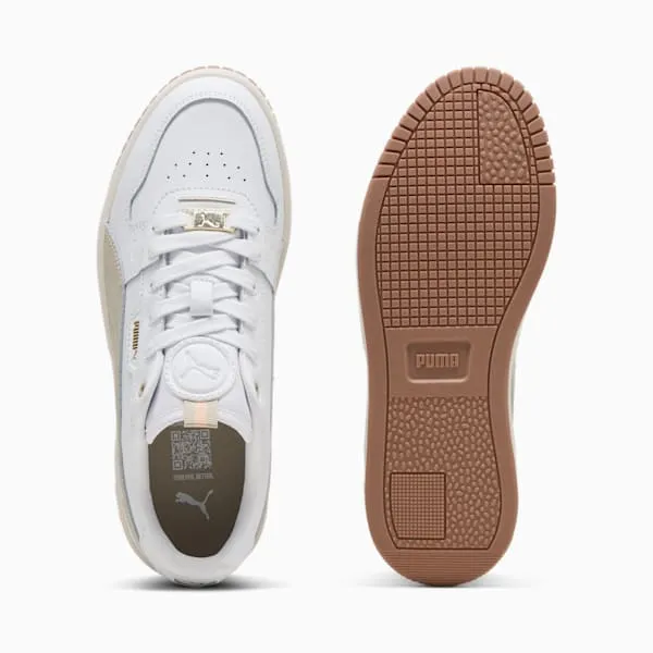 PUMA WOMEN'S CARINA LUX DUST/GOLD SNEAKER SHOES