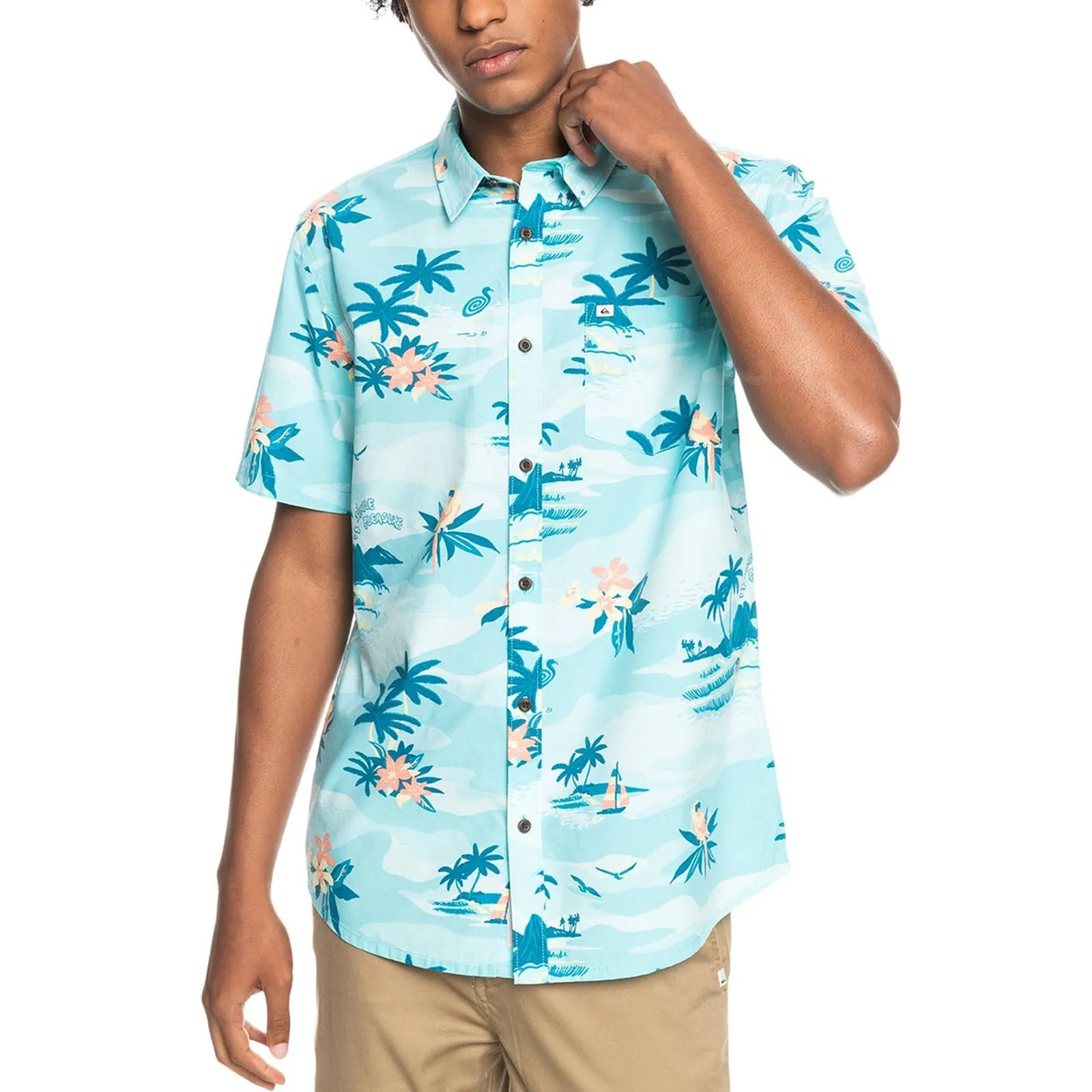 Quiksilver Mens Birdwatcher Short Sleeve Button Up Shirt