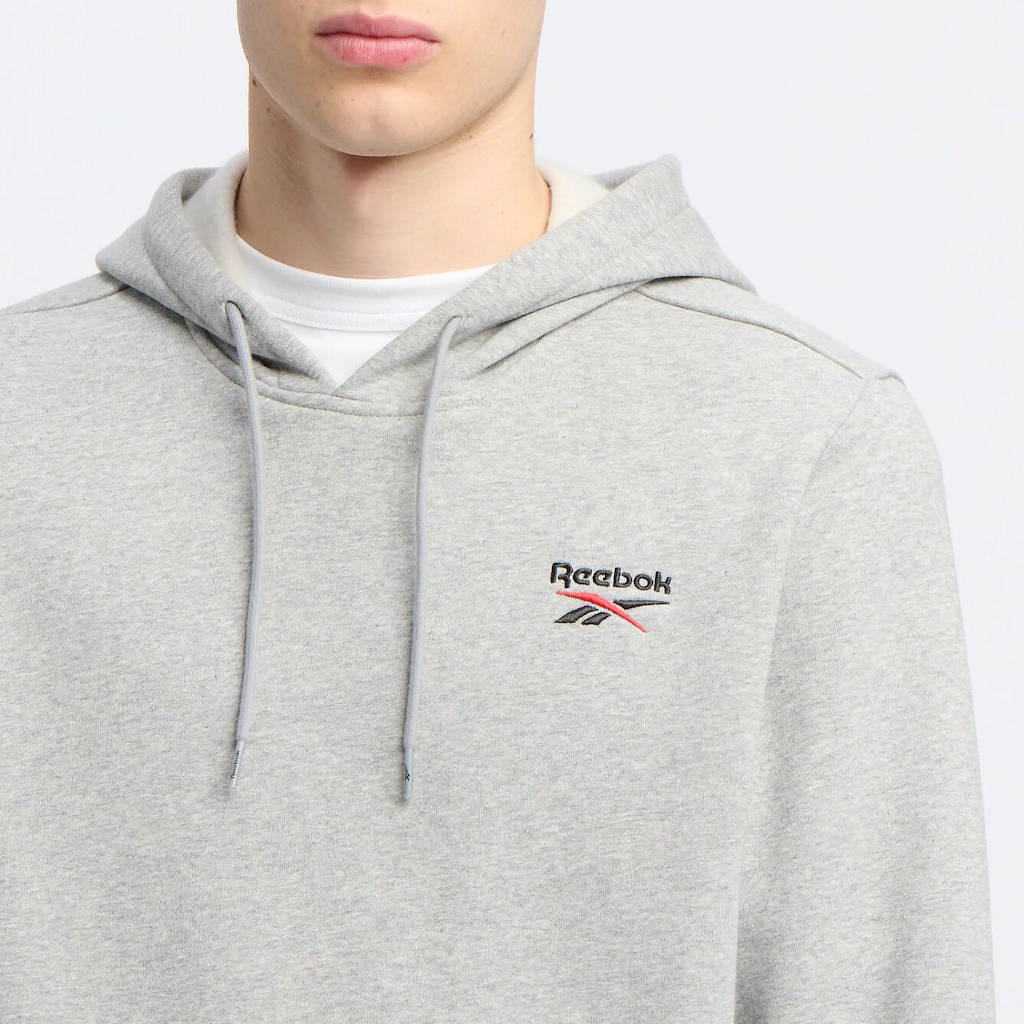 REEBOK MEN'S IDENTITY SMALL LOGO GREY HOODIE