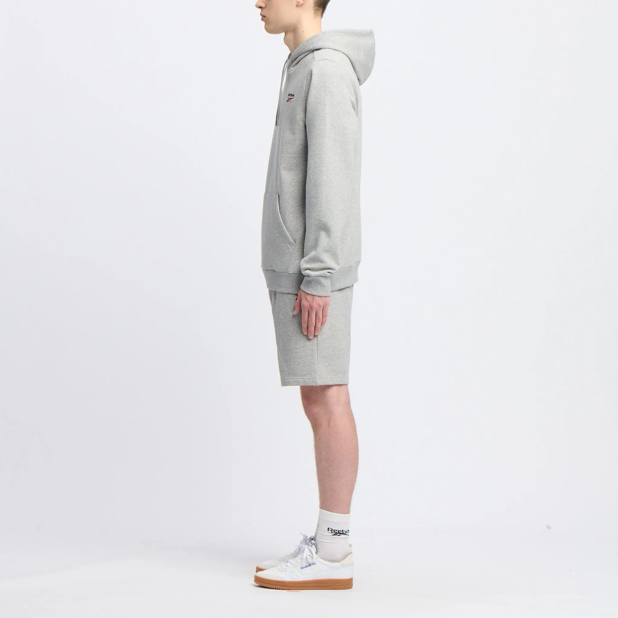 REEBOK MEN'S IDENTITY SMALL LOGO GREY HOODIE