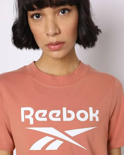 REEBOK WOMEN'S IDENTITY BIG LOGO CORAL TEE