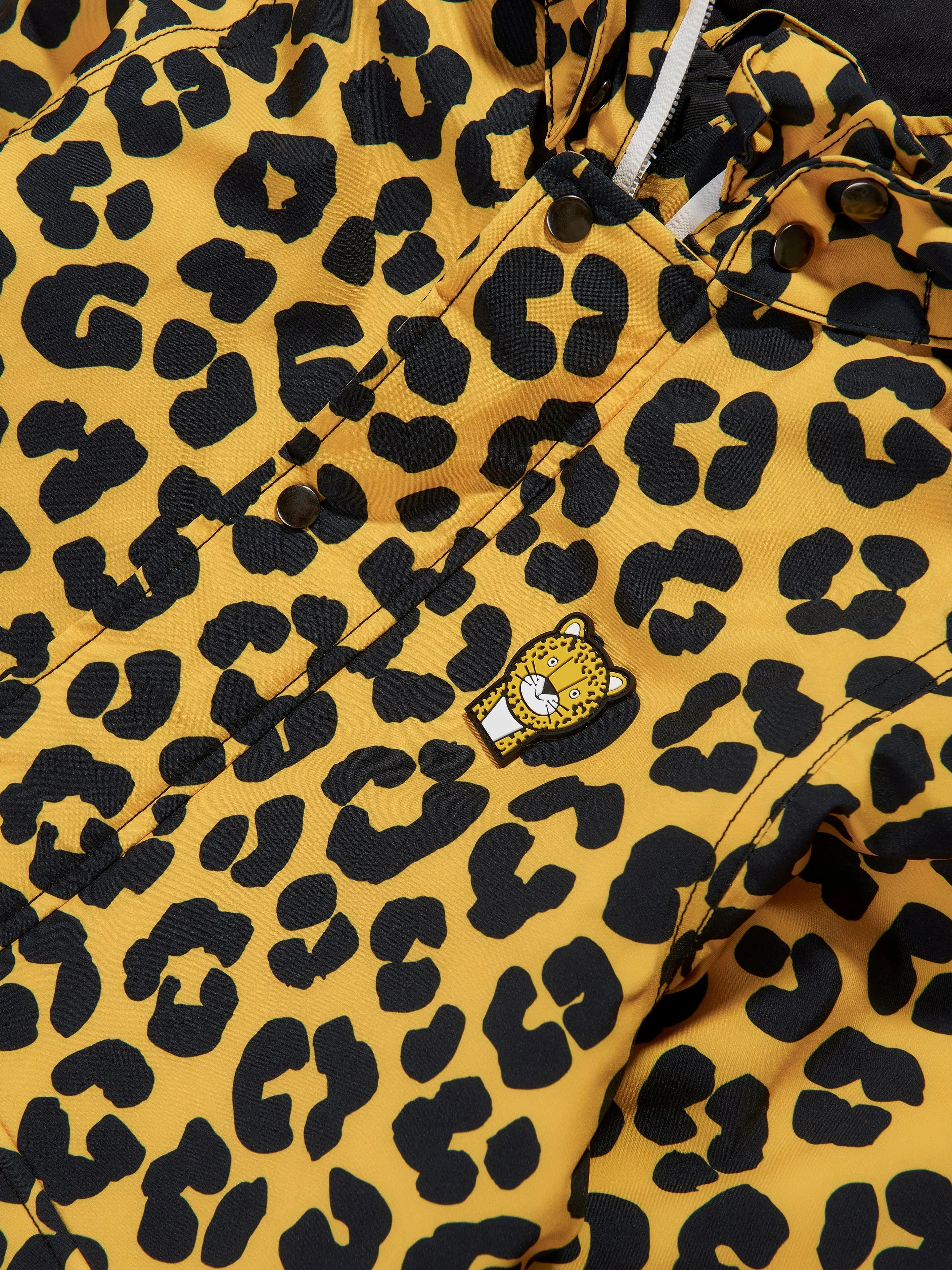 Roarsome Kids Dash The Leopard Raincoat in Yellow