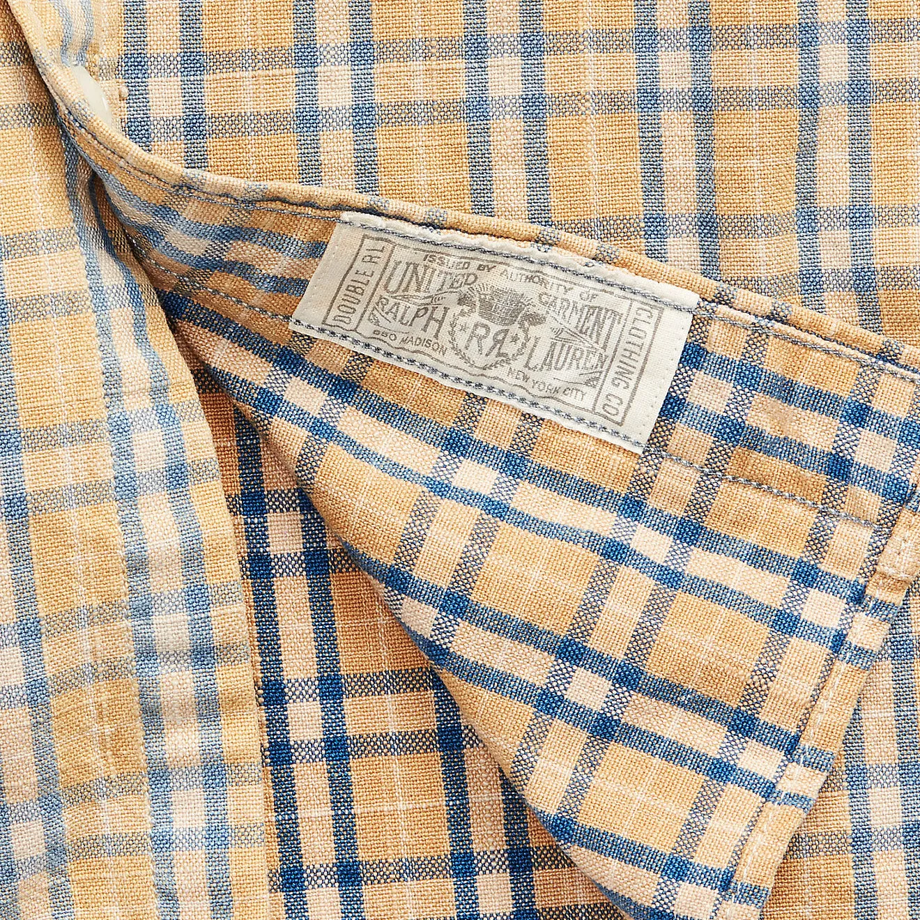 RRL by Ralph Lauren Plaid Woven Workshirt Tan / Indigo