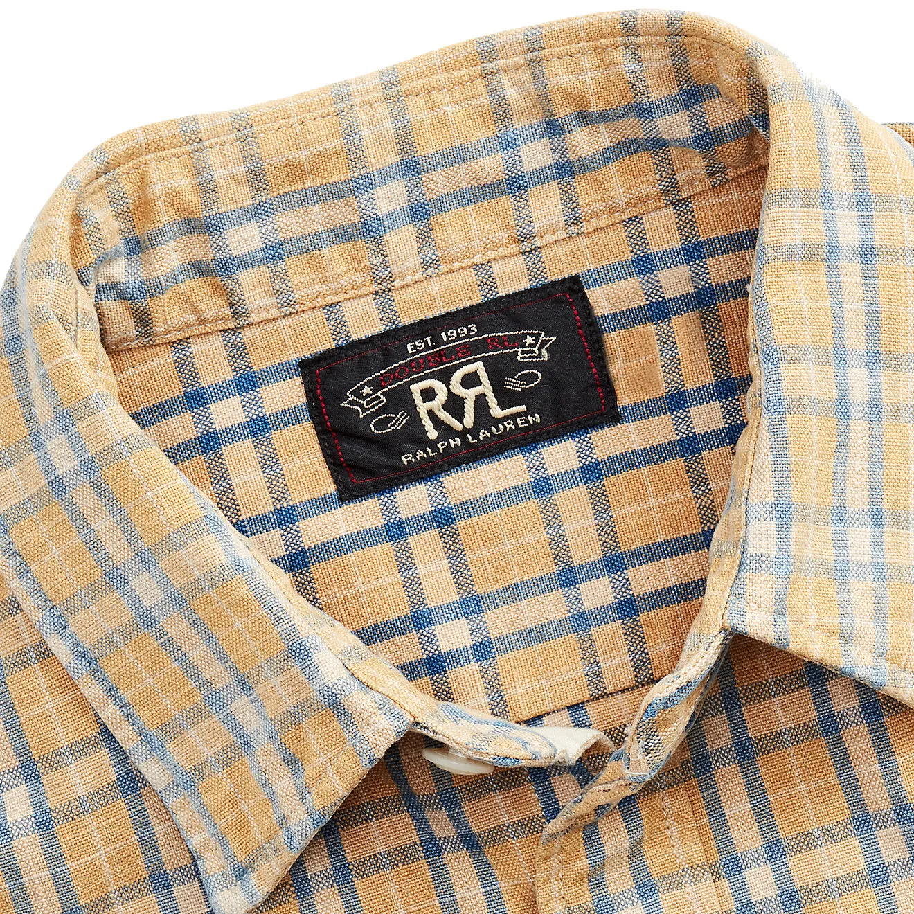 RRL by Ralph Lauren Plaid Woven Workshirt Tan / Indigo