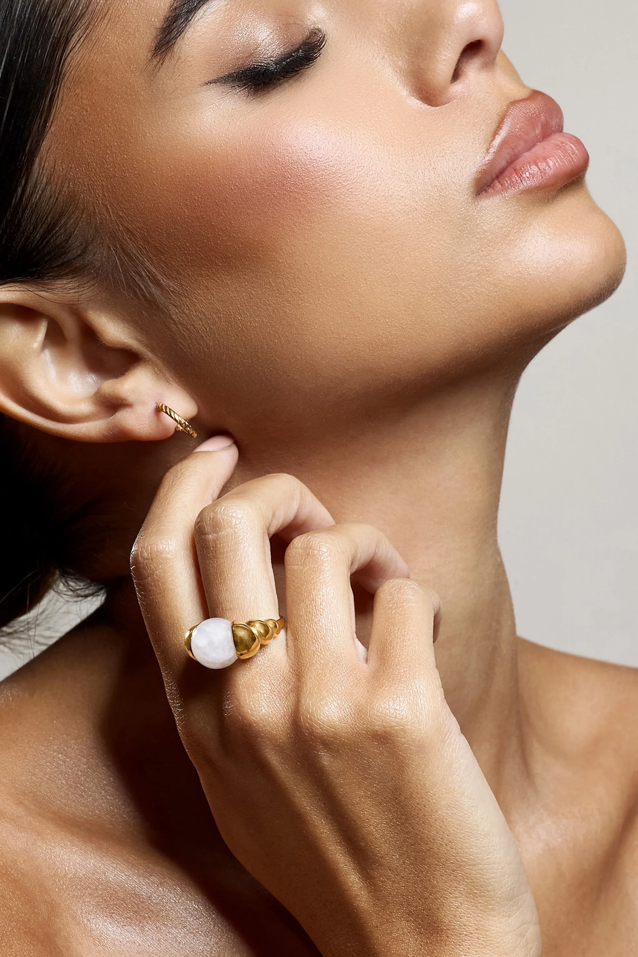 Sabri | Pink Statement Gold Ring Club L London