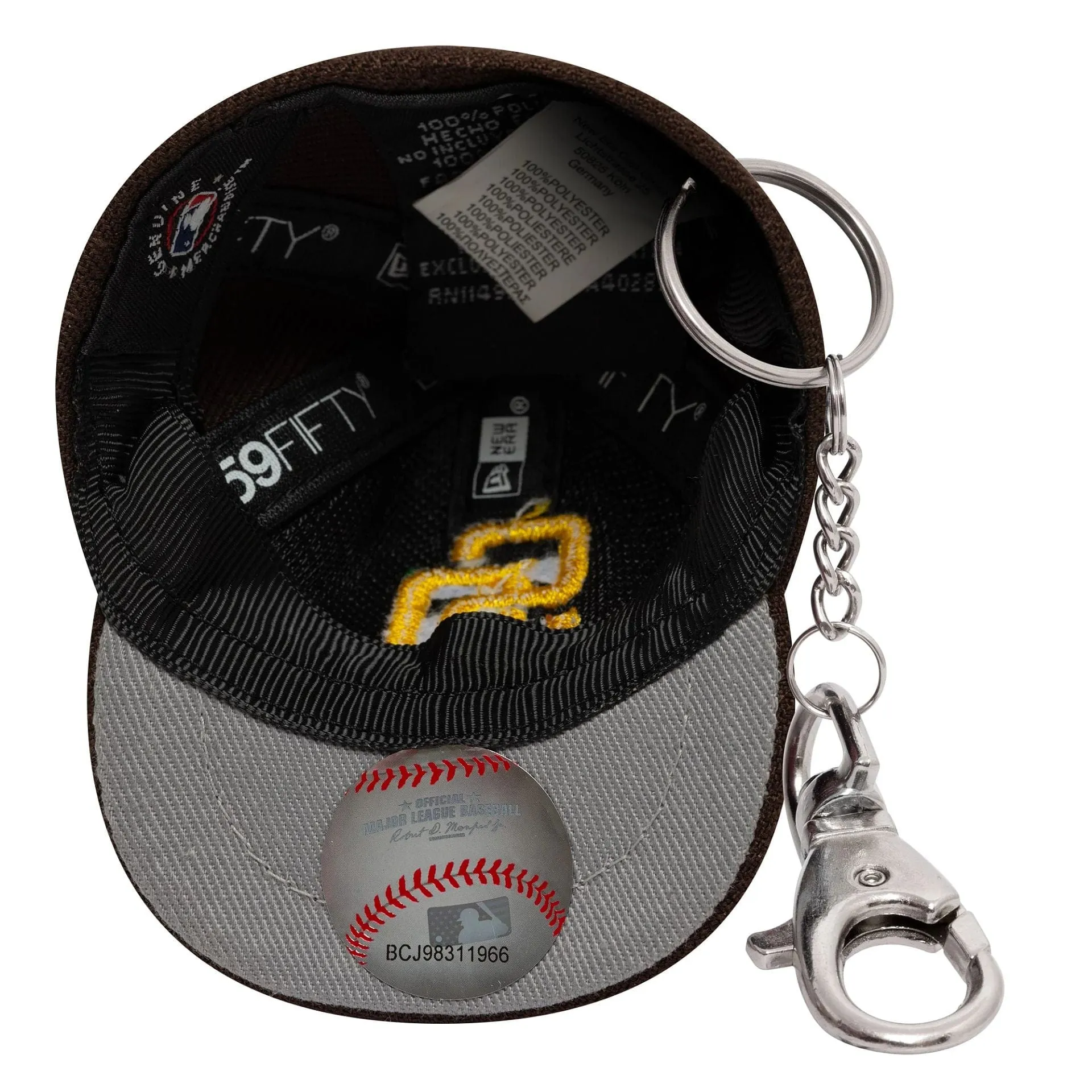 San Diego Padres MLB Mini Cap Dark Brown Key Chain NEW ERA