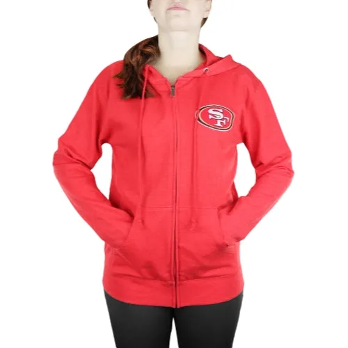San Francisco 49ers NFL Womens Double Coverage Full Zip French Terry Hoodie