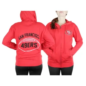San Francisco 49ers NFL Womens Double Coverage Full Zip French Terry Hoodie