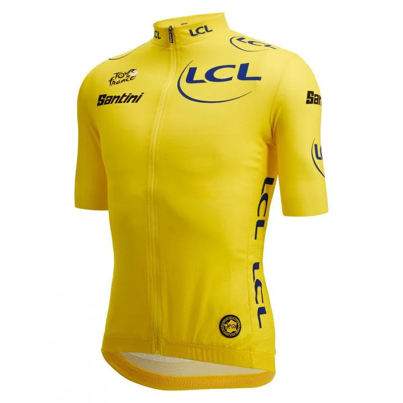 Santini TDF Leader Mens Cycling Jersey (Yellow)