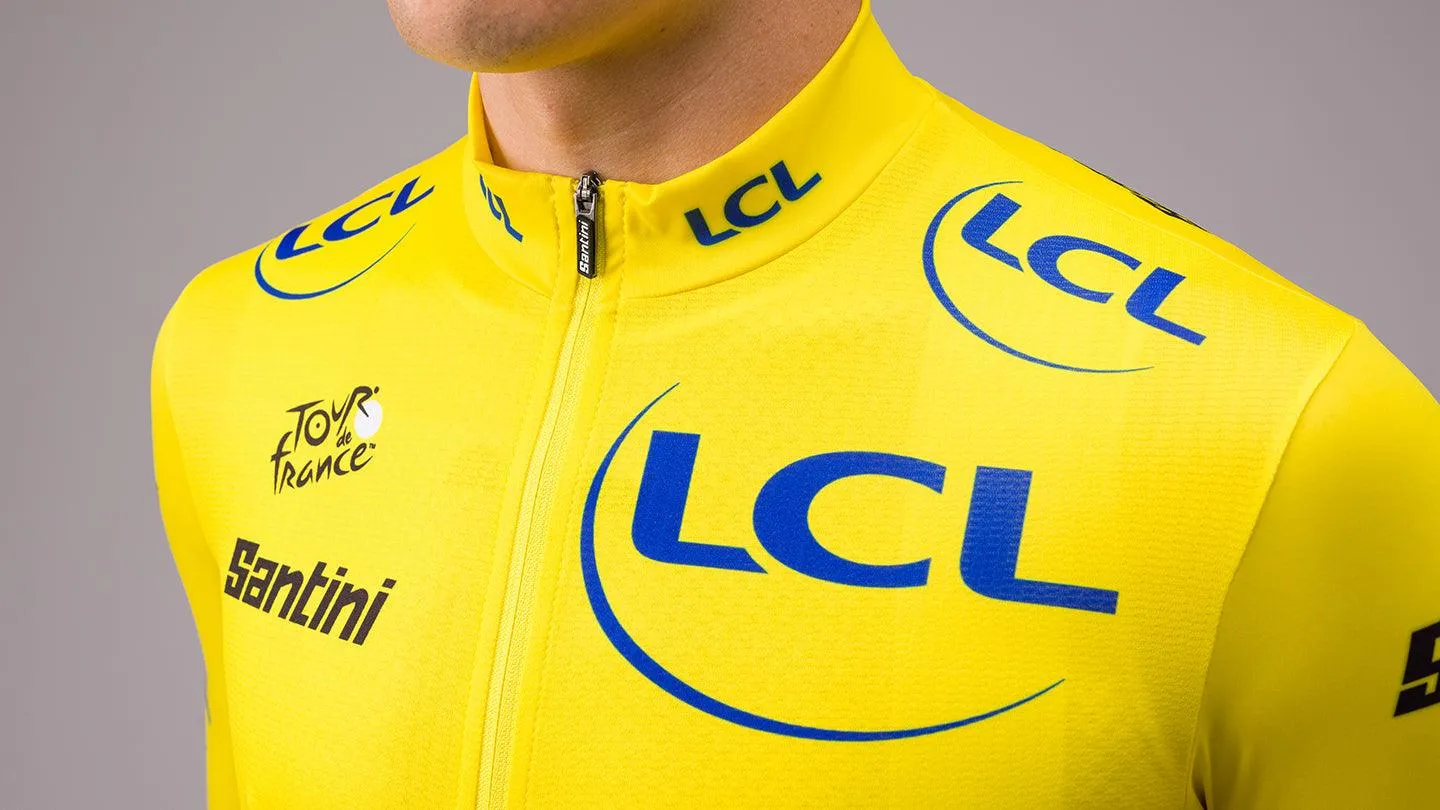 Santini TDF Leader Mens Cycling Jersey (Yellow)