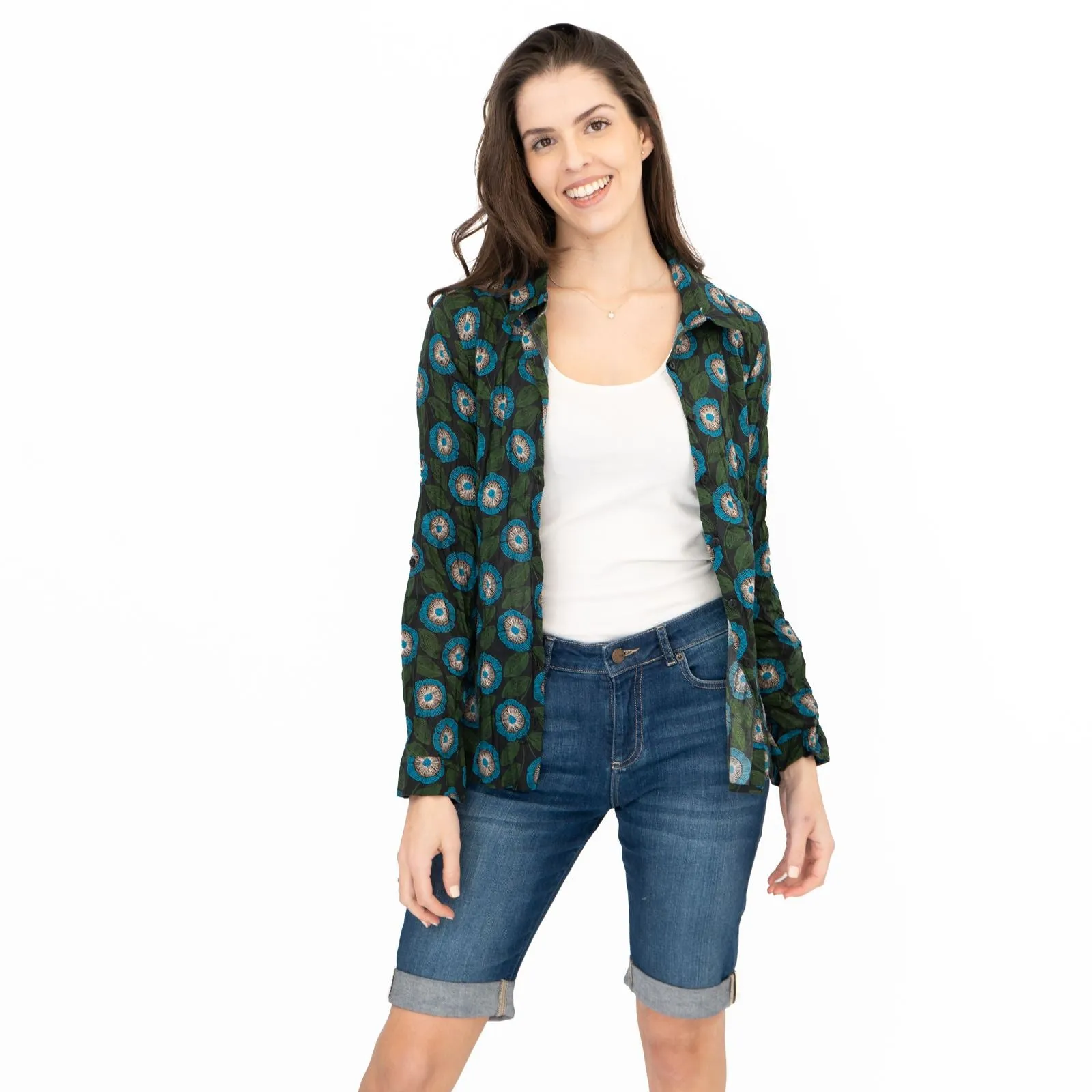 Seasalt Womens Larissa Shirt Blue Flowers
