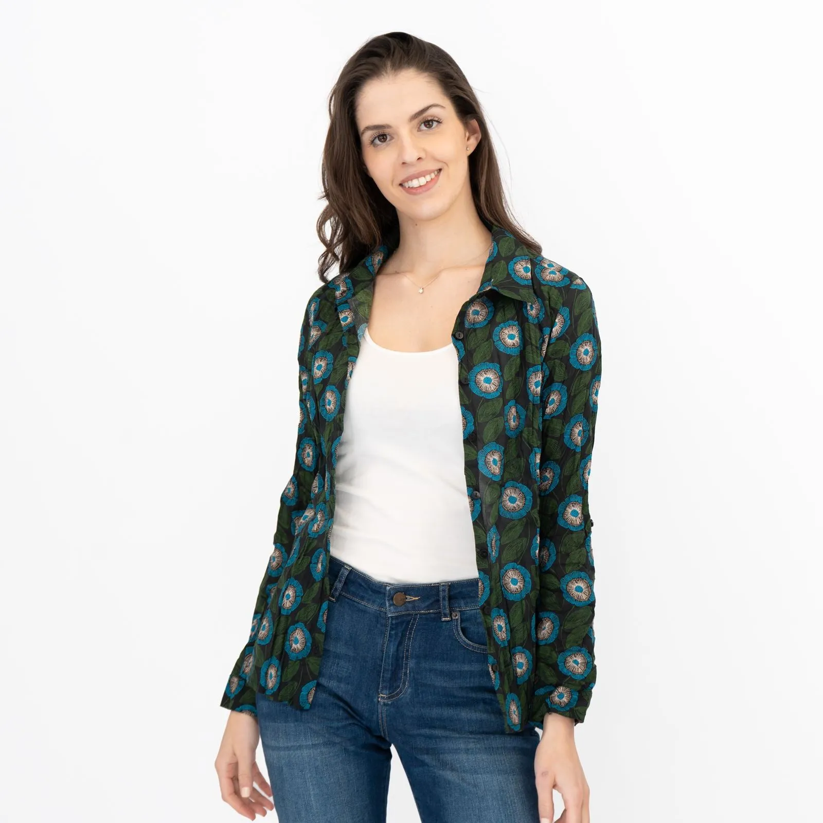 Seasalt Womens Larissa Shirt Blue Flowers