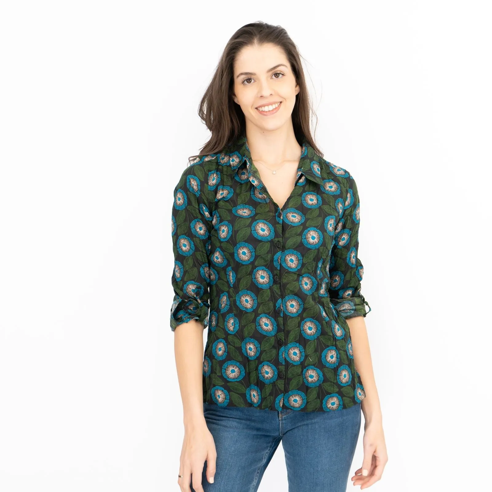Seasalt Womens Larissa Shirt Blue Flowers